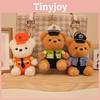 Adorable Plush Teddy Bear Keychain Soft Pp Cotton Stuffed Toy Police Firefighter