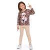 Новый сезон, детский комплект с леопардовым принтом и принтом для девочек