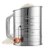 Stainless Steel Flour Sifter 3 Cup Fine Mesh Rotary Baking Sifter