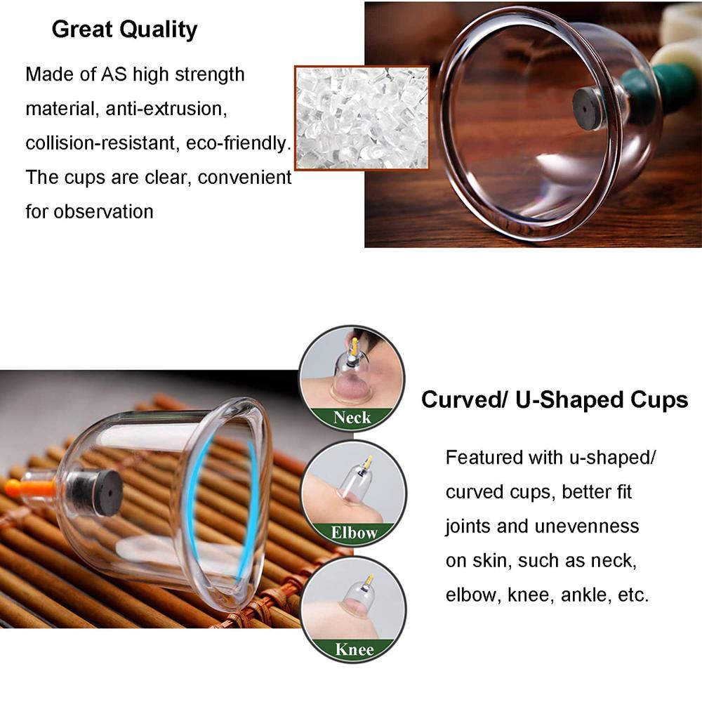 Наборы для баночной терапии, Хиджама, вакуумная баночная терапия, 24 чашки, для массажа от целлюлита, для облегчения боли в спине, китайская баночная терапия