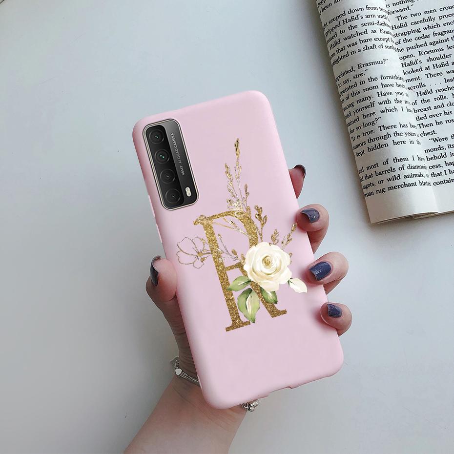 Модный Цветочный Чехол с Буквами Ударопрочный для Huawei P Smart 2021 Мягкий ТПУ Чехол для Huawei Y7A 2020 Y 7A Y7 A Чехлы для Телефонов 6.67"