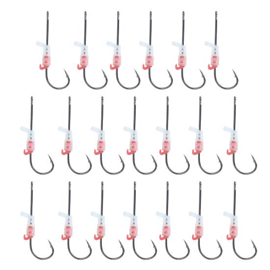 3/5/6/10/12/15/20Pcs Luminous Live Fishhook with Barbed Shrimp Fixing Hook Glow-in-the-dark Offset Freshwater Saltwater Catfish