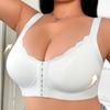 Plus Size Cross-Border Front Closure Sexy Lace Bra - Anti-Sagging, Side Support, Seamless Fit for a Slimmer Look