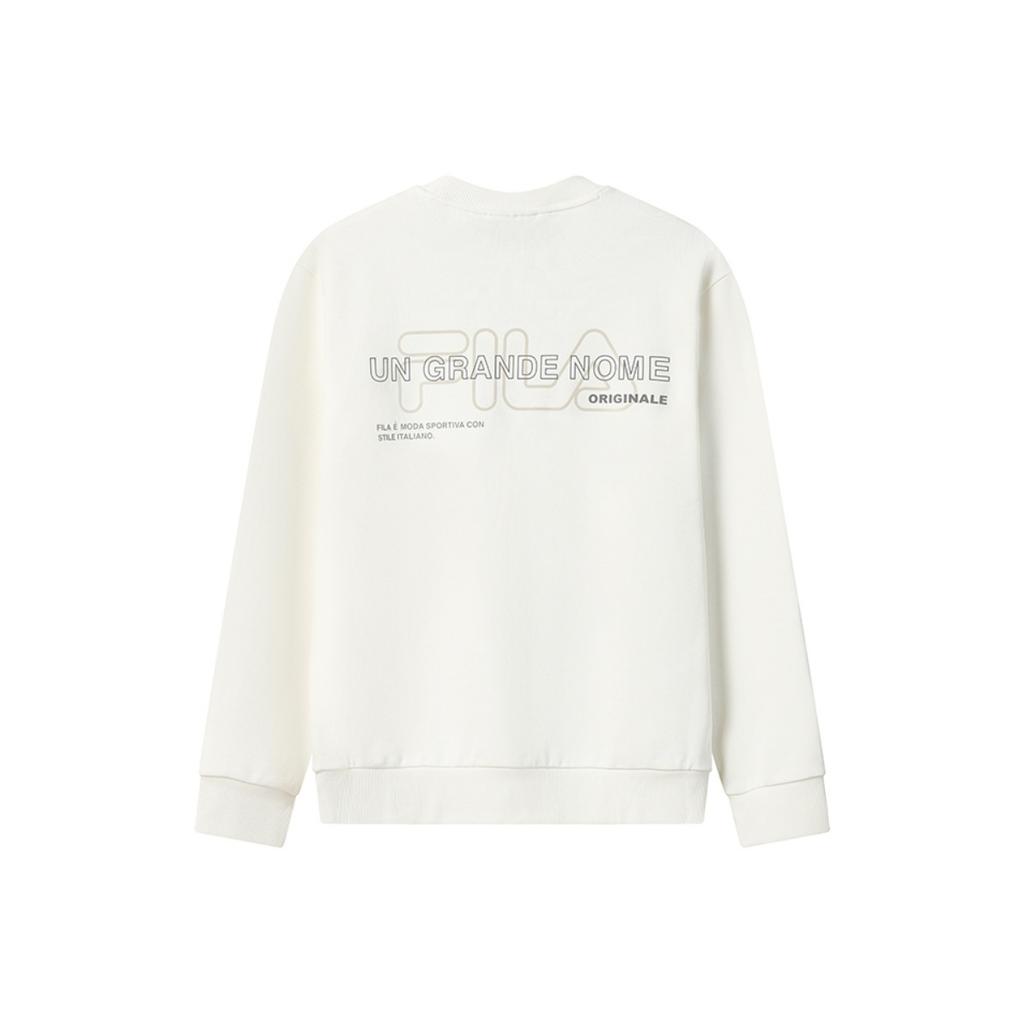 Fila Оригинальная Модная Классическая Ретро Удобная Повседневная Свободная Толстовка Пуловер с Круглым Вырезом Мужская толстовка Облачно-Белая F11M549212FIV