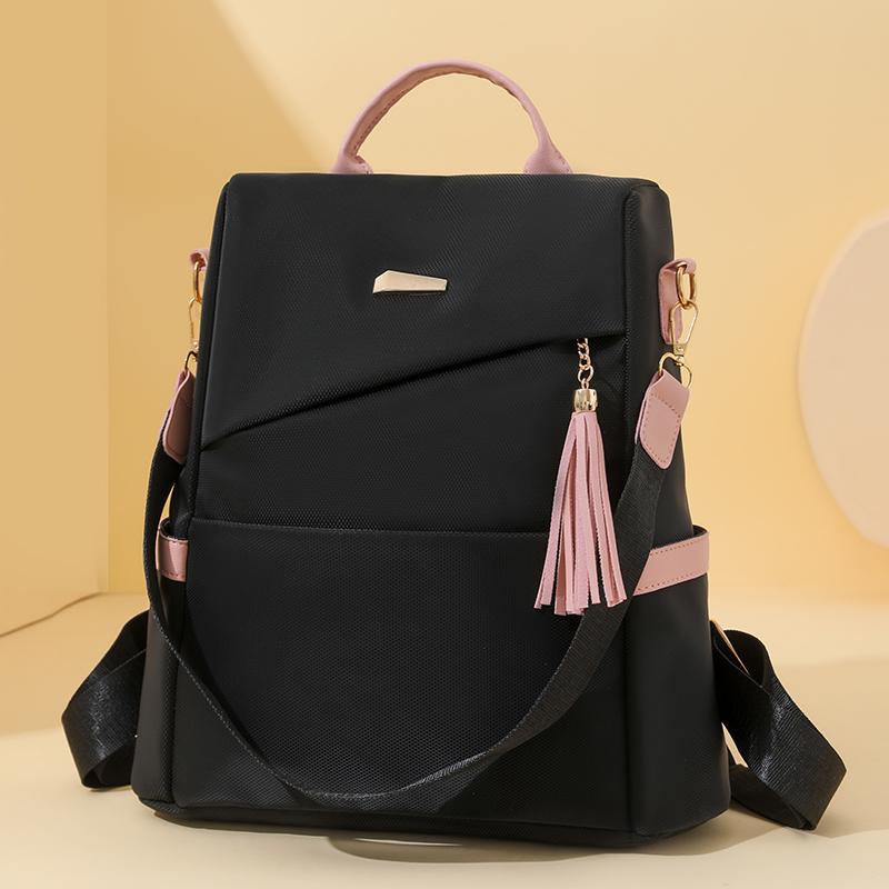 Мягкий кожаный рюкзак для женщин с кисточками, большой вместимости, дорожный рюкзак