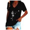 Women's Fashion V-neck Print Pullover Casual Short-sleeved T-shirt