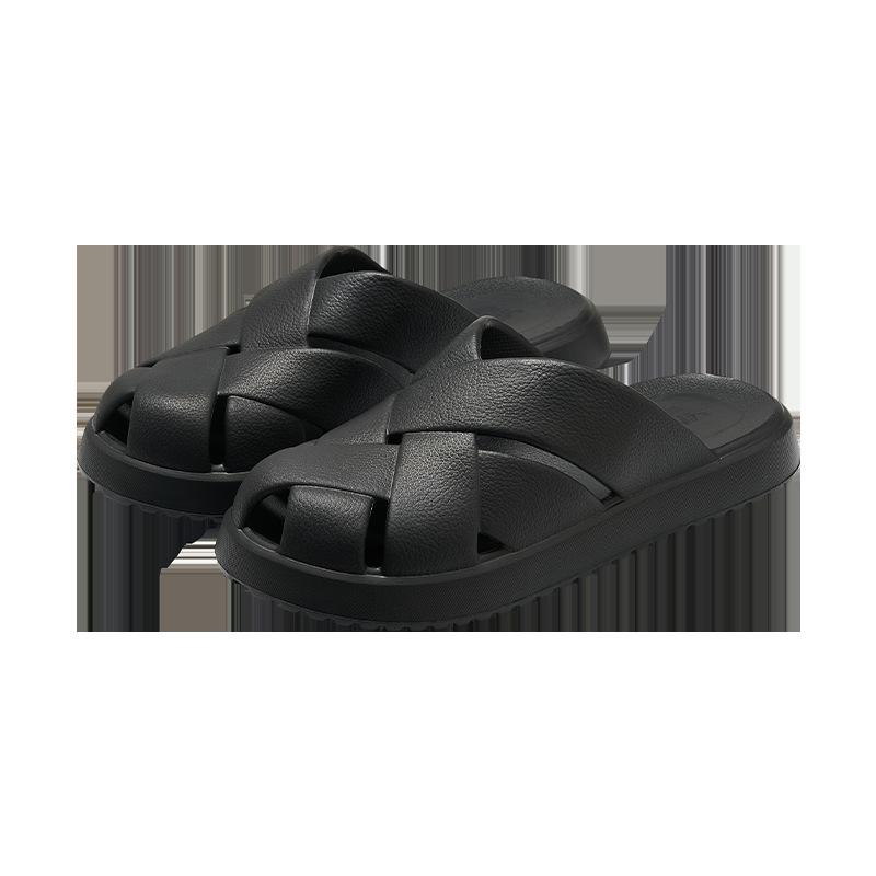 Ретро стиль сумка голова тапочки женские домашние комнатные нескользящие прохладные тапочки для улицы продвинутое чувство дышащие не пахнущие ноги тапочки мужские