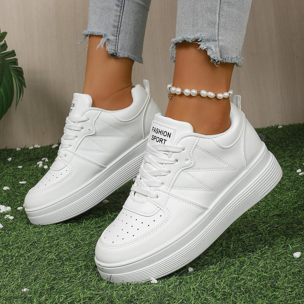 Женские кроссовки Vulcanize Flat Classic Sports Lace Up Skateboard Board Shoe Walking White Running Sneakers zapatos de mujer