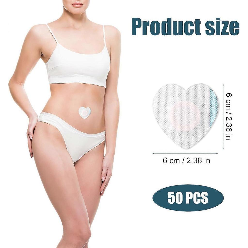 50pcs Castor Oil Wrap for Belly Button, Heart Shape Self-Adhesive & Highly Absorbent Castor Oil Wrap Pack for Belly Button Pad Patches Waterproof Di
