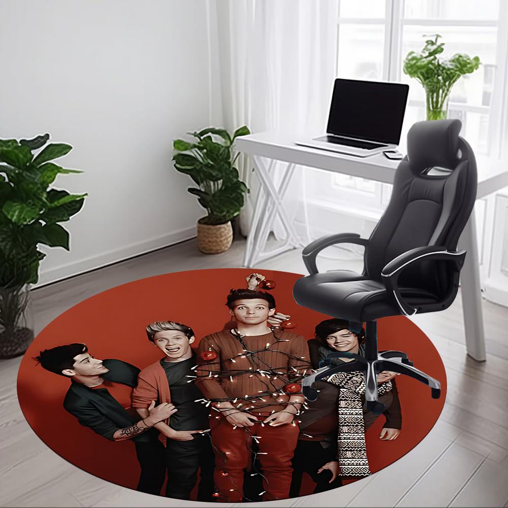 1 шт. Круглый ковер One Direction для офиса, комнатный коврик, подходит для офиса, под офисные стулья, спальни, гостиной, домашнего декора, декора комнаты
