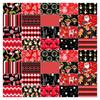 Soimoi Christmas Theme Print Precut 5-inch Cotton Fabric Quilting Squares Charm Pack DIY Patchwork Sewing