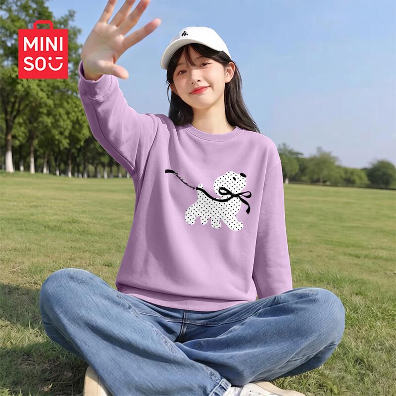 MINISO Женский повседневный свитшот с длинными рукавами и круглым вырезом