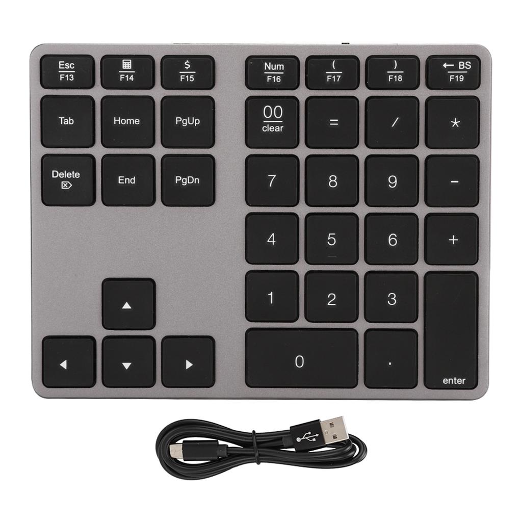 308 35 Keys Numeric Keypad Rechargeable Wireless Thin Keyboard Compatible with 5.0(Black )