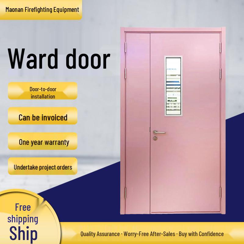 Steel Double Leaf Airtight Fireproof Door for Hospitals and Dust-Free Workshops