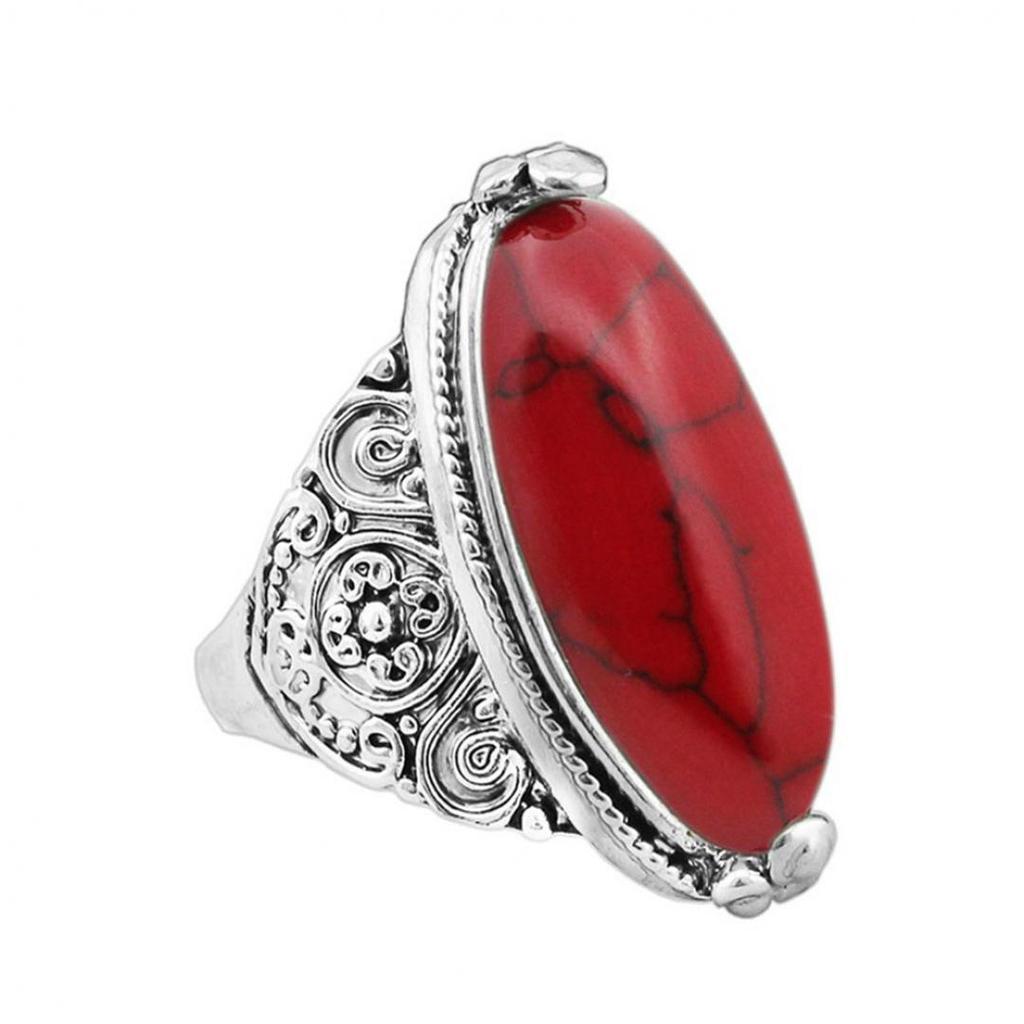 Женское винтажное овальное бирюзовое античное посеребренное кольцо с резьбой ювелирные изделия AVE