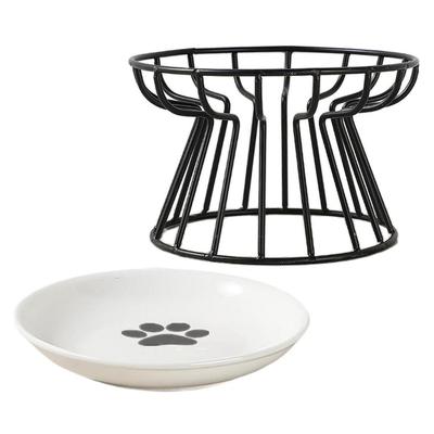 Керамическая приподнятая миска для домашних животных, еда, вода и лакомства для кошек и собак