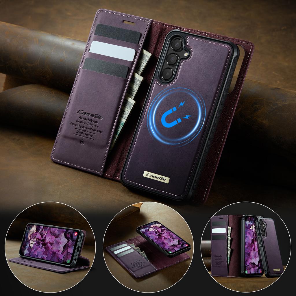 For Samsung Galaxy A14 5G/Galaxy M44 5G/Galaxy A14 4G Magnetic Case RFID Blocking Detachable Wallet Leather Phone Cover