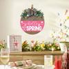 Привет, весна, дверной знак, весеннее украшение, деревянный венок, входная дверь, приветственный знак для фермерского дома, крыльца, внутреннего и наружного декора