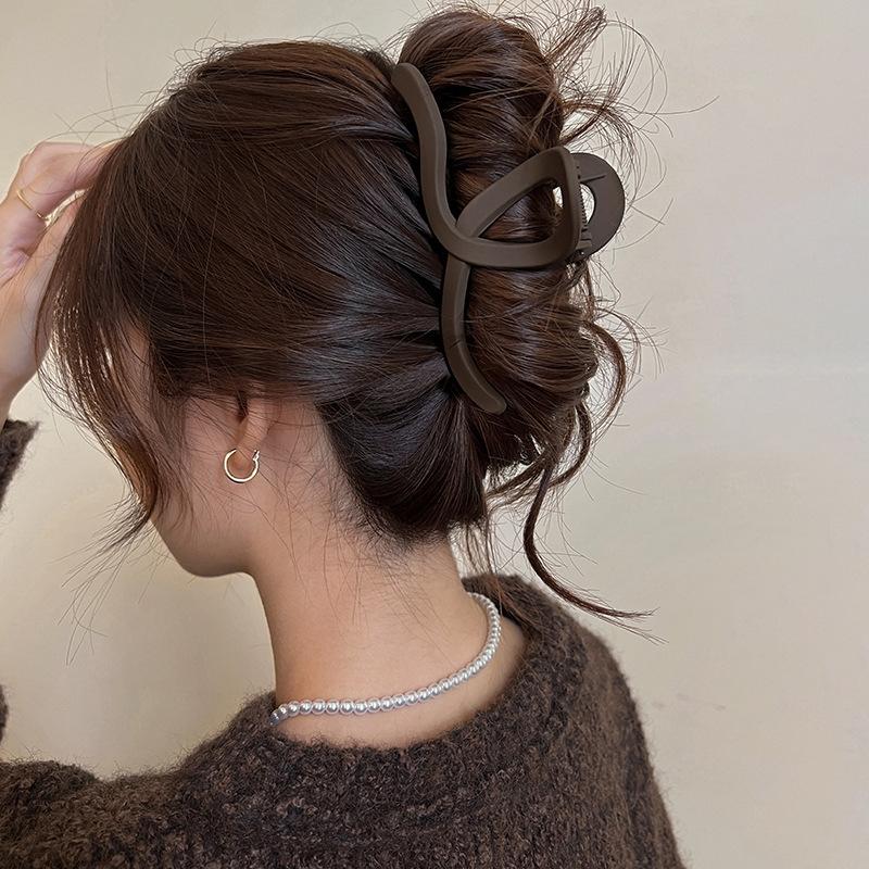 Новые винтажные заколки для волос кофейного цвета, модные простые геометрические заколки-банты в виде акулы, заколки для волос для женщин, аксессуары для волос, корейские головные уборы