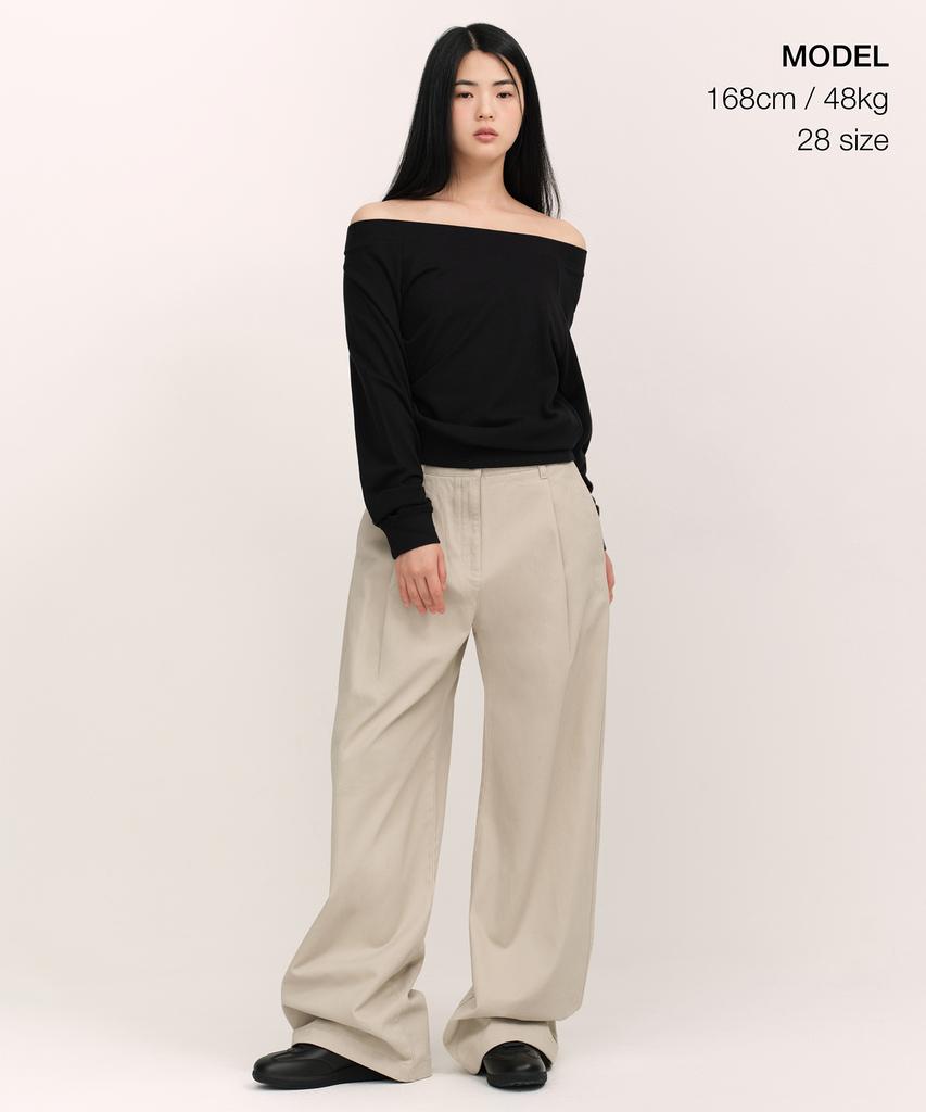 MUSINSA STANDARD WOMAN Women'S Deep Tuck Extra Wide Chino Pants [Light Beige]