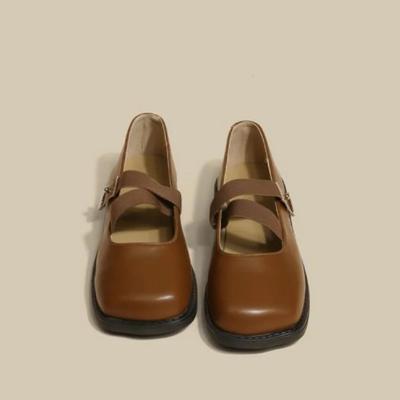 Модные туфли Мэри Джейн с квадратным носком, женские, в японском стиле Лолита Готика, на среднем каблуке, женские туфли-лодочки, натуральная марка, лето 2025, молодые 39