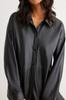 Handmade Genuine Lambskin Leather Soft Women's Black Shirt Casual Stylish Biker