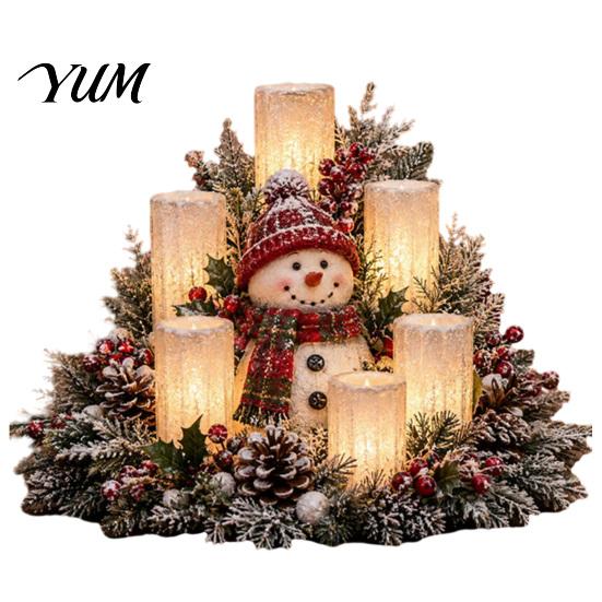Festival Event Ornaments Christmas Lighted Centerpiece, Atmospheric Ornament with Warm Glow, USB Festive Living Room Accents Powered Plastic
