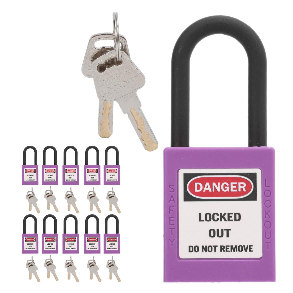 10Set 38mm 1.5in Safety Padlock Engineering Insulation DustProof for Factories Construction Sites Hospitals Chemicals
