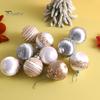6 Pcs Christmas Ornaments Balls Shatterproof Flocked Ball with Small Beads Indoor Hanging Decorations for Xmas Tree Glitter Party