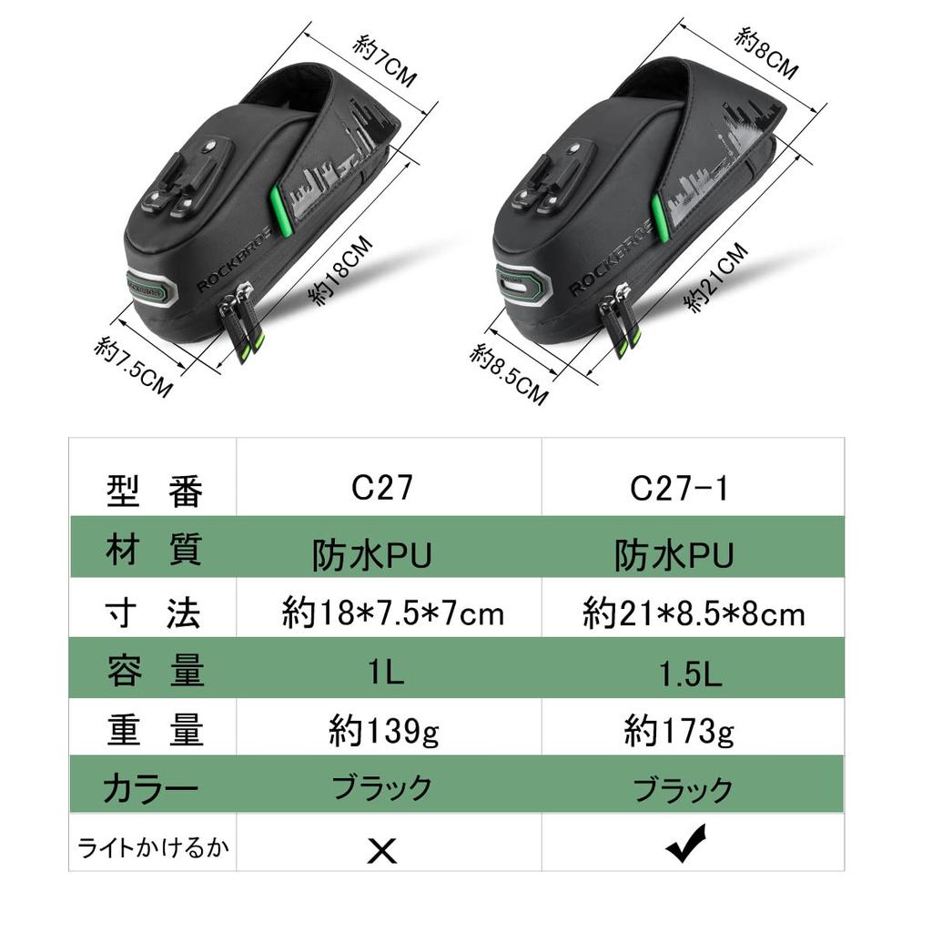 ROCKBROS Saddle Bicycle Road Large Small Item Rear Bicycle Seat Easy Nighttime Mountain Road M Bag, Bag, Bike, Waterproof, Capacity, Small,