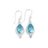 Sky Blue Topaz Gemstone 925 Sterling Silver Jewelry Handmade Hook Earrings 1.80" EE-42-2