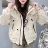 Autumn Zipper Short Jacket Hooded Korean Style Lazy Workwear Coat Women