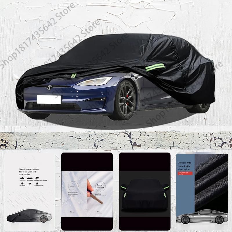 Для Tesla Model S Анти-УФ Солнцезащитный Козырек От Дождя Снега Черный Чехол Пылезащитный Автомобильный Зонт Чехол на Весь Автомобиль Защита для Улицы