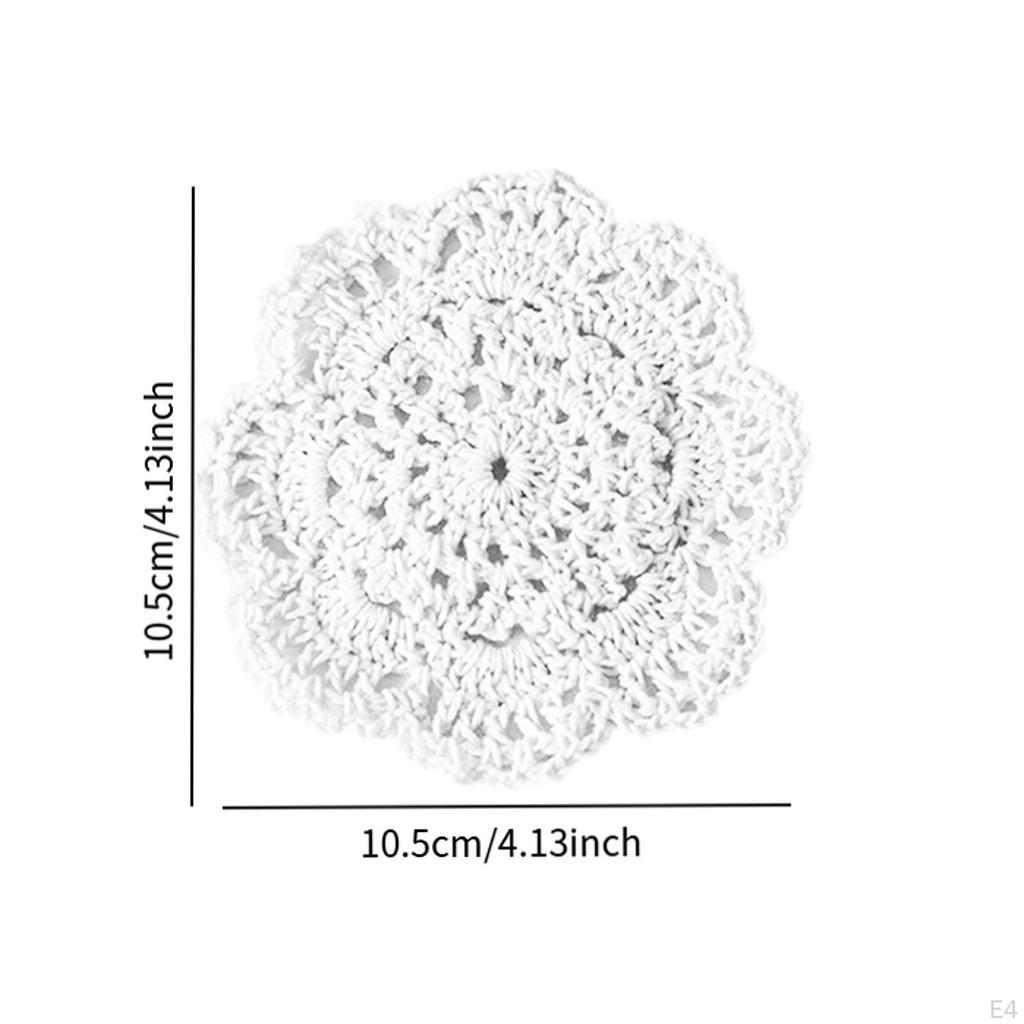 6 шт. хлопчатобумажные вязаные крючком подставки под стаканы коврики для стола коврики для вечеринки