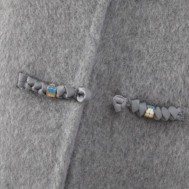 Women's New Chinese Style Lamb Wool Stand-Collar Double-Faced Coat