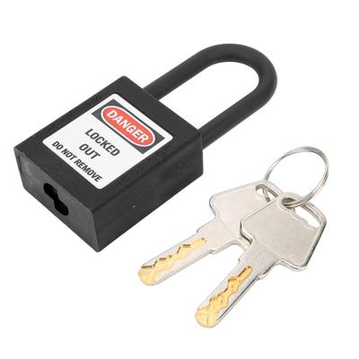 38 мм замок-блокиратор Tagout Lock нейлоновый коррозионно-стойкий изолированный безопасный навесной замок с ключом, черный