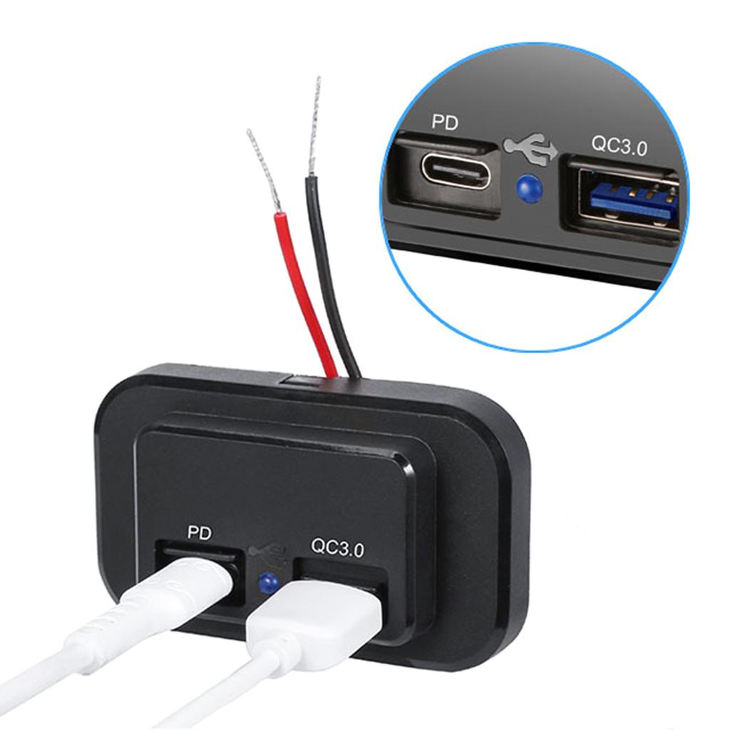 Автомобильное зарядное устройство USB C 18 Вт, мини-адаптер для быстрого автомобильного зарядного устройства USB PD для QC 3.0 с двумя портами для мобильного телефона и планшета