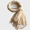 Spring And Autumn Thin Pure Color Linen Scarf Sliver Glitter Linen Shawl Long Striped Scarves 70x180CM