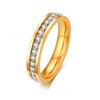 4 мм кубический цирконий обручальное кольцо для женщин, нержавеющая сталь канал набор свадебный бренд Cz кольцо золотого цвета