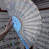 Светящийся Ручной Работы DIY Древний Китайский Пустой Веер Бумага Сюань Шелковая Ткань Ночник Аксессуары для Ханьфу Студентский Дом Ежедневное Использование