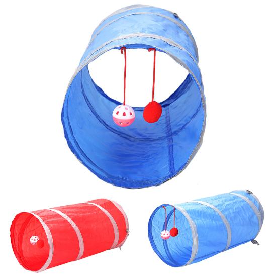 Pet Cat Kitten Tunnel Tube Toy Hide Playing Складной дом Подвесной шар-колокольчик