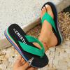 Fashion Women Slippers Rainbow Color Platform Flip Flops Summer Thick Sole Slippers Lightweight Wedges Sandals Beach Shoes Slides Women