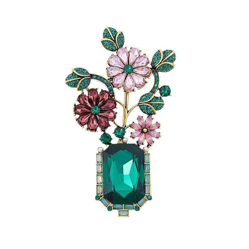 Retro Provence Garden Brooch, High-end Women's Light Luxury and High-end Sense, Fashionable Coat Brooch