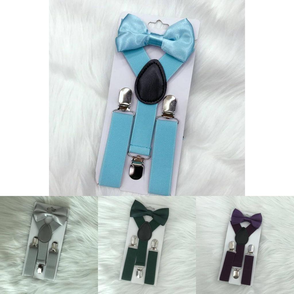 Стильный детский эластичный набор подтяжек и галстука-бабочки для мальчиков и девочек в нескольких цветах