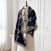 Women New Elegance Bow Print Scarf  Winter Warmer Pashmina Two-Sided Scarves Female Shawls Thick Blanket Wraps Foulard Scarf