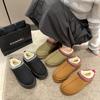 Модные челси ботильоны женские зимние новый бренд уличные меховые женские ботинки короткий плюш теплые балетки тапочки платформа хлопковая обувь