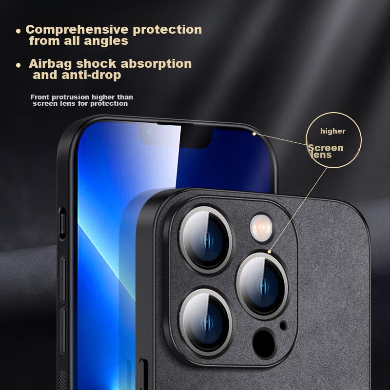 IPhone 13 Pro Case, Apple 13 Pro Protective Cover, Shockproof, Full Lens Protection, Simple Luxury Silicone for Women And Men, Black