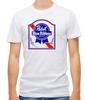 Пиво Pabst Blue Ribbon, Белая футболка с коротким рукавом для мужчин F018