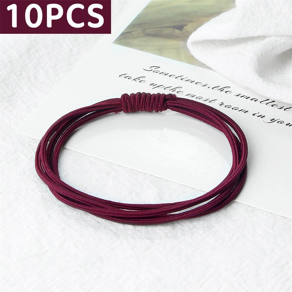 10 шт. Простые многослойные резинки для волос Женские базовые однотонные резинки Аксессуары для волос Повязка-держатель Скранчи Подарок для девочки