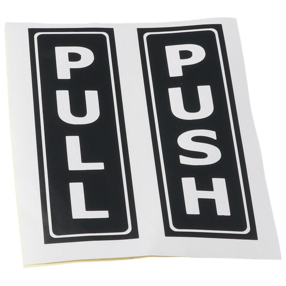 Self-Adhesive Door Sign Black Push Pull Stickers 2Set   Stores
